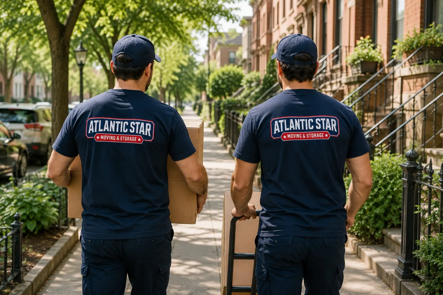 Atlantic Star movers walking to a job