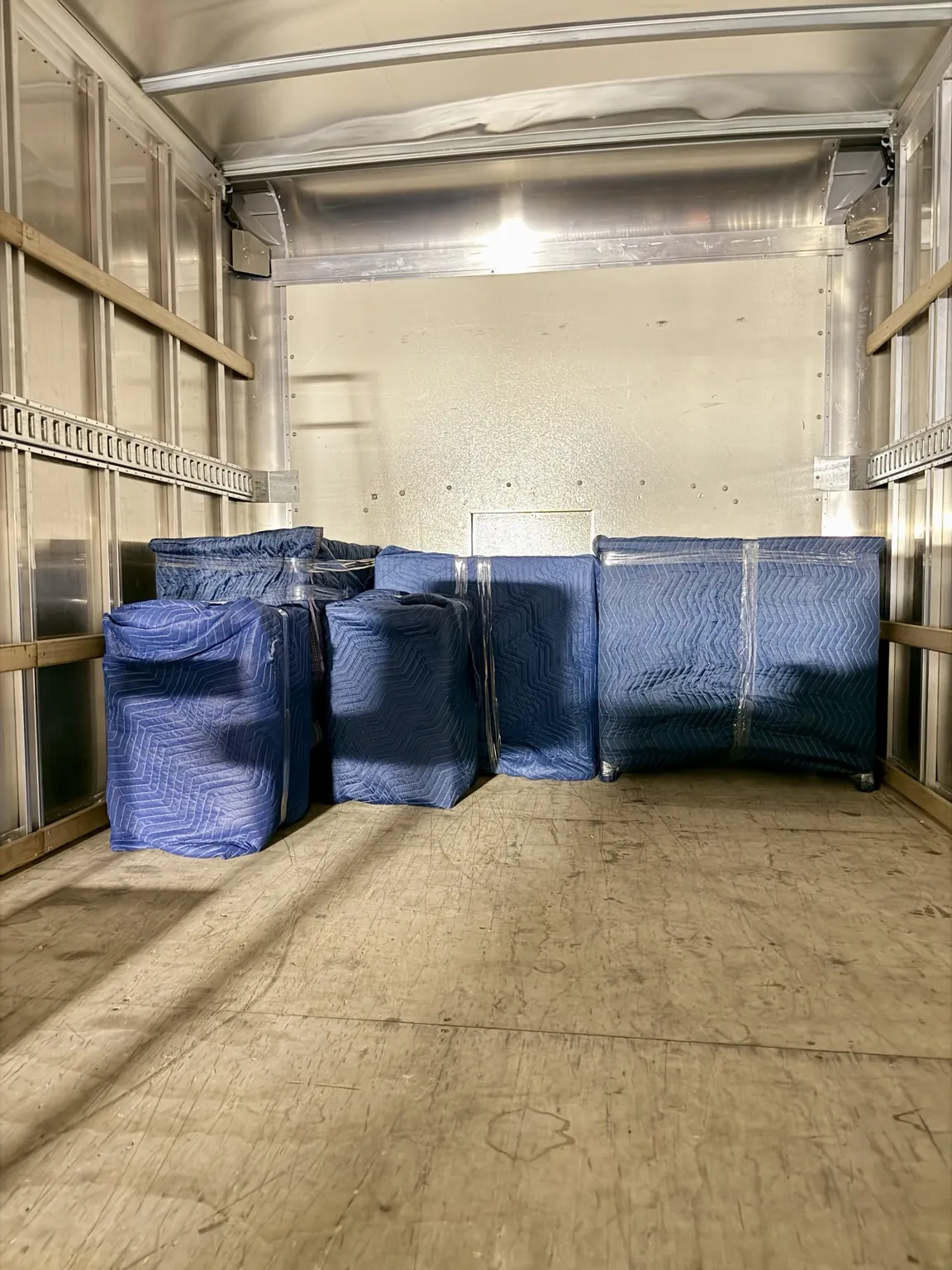 Moving truck interior with Atlantic Star protected belongings